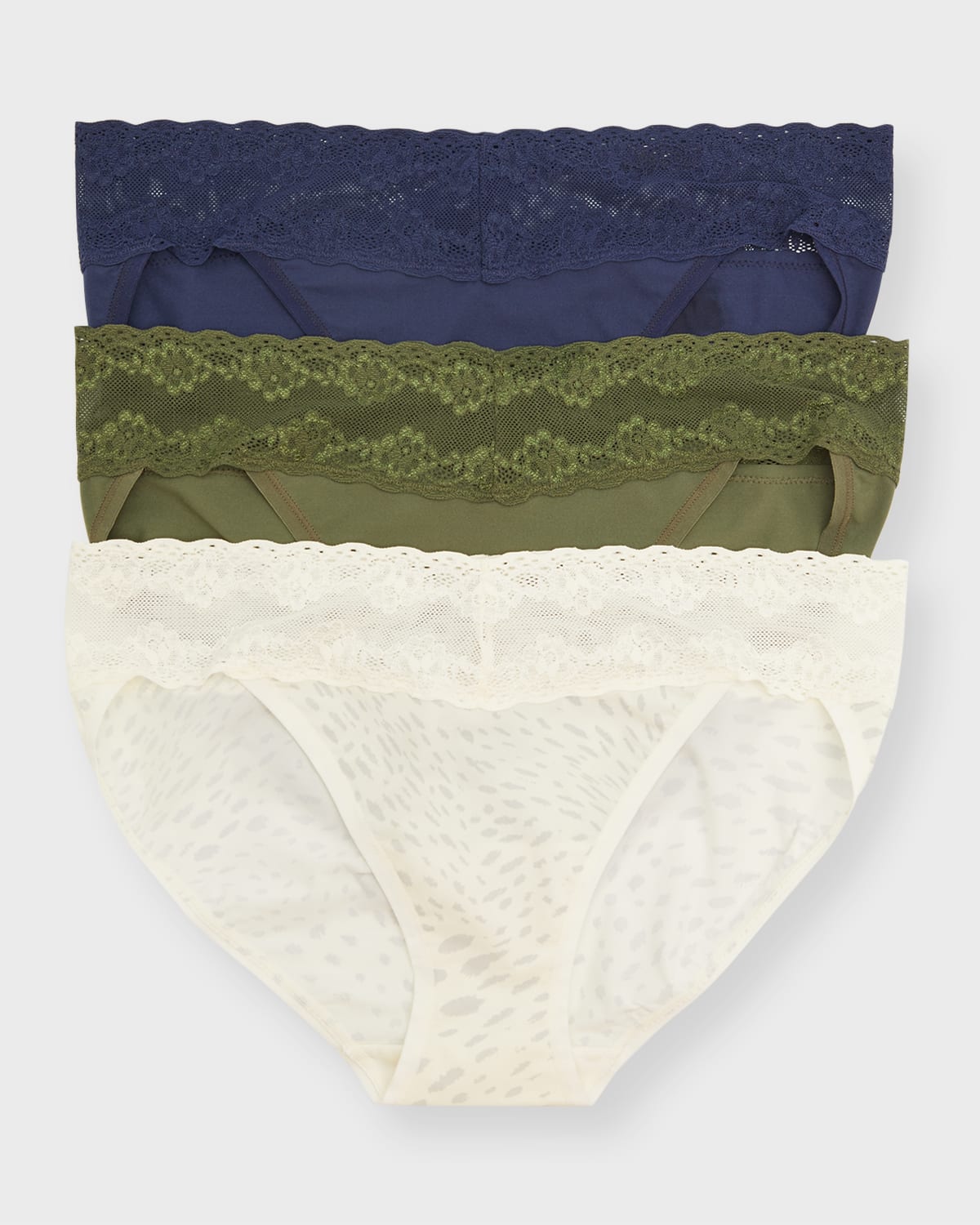 Natori Bliss Perfection 3-pack Bikini Briefs In Black