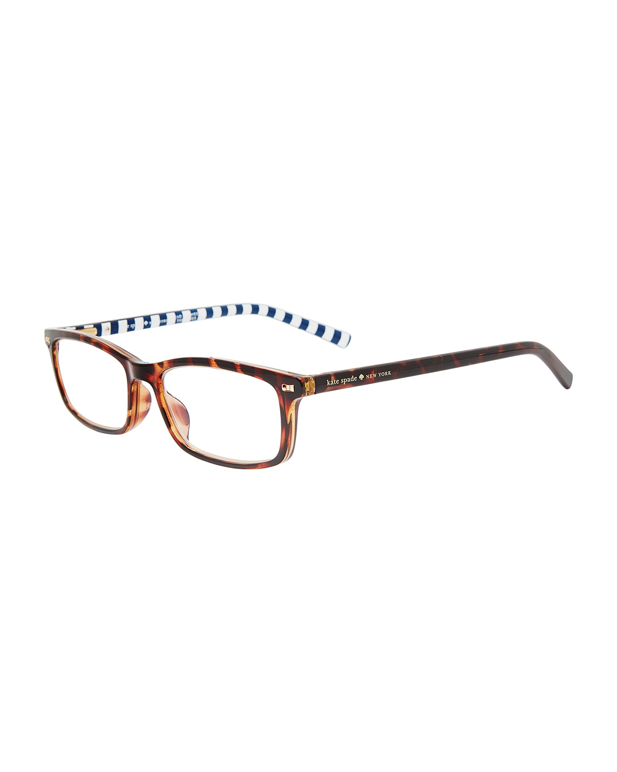 Kate Spade Jodie 2 Two-tone Rectangle Readers In Havana / Stripes