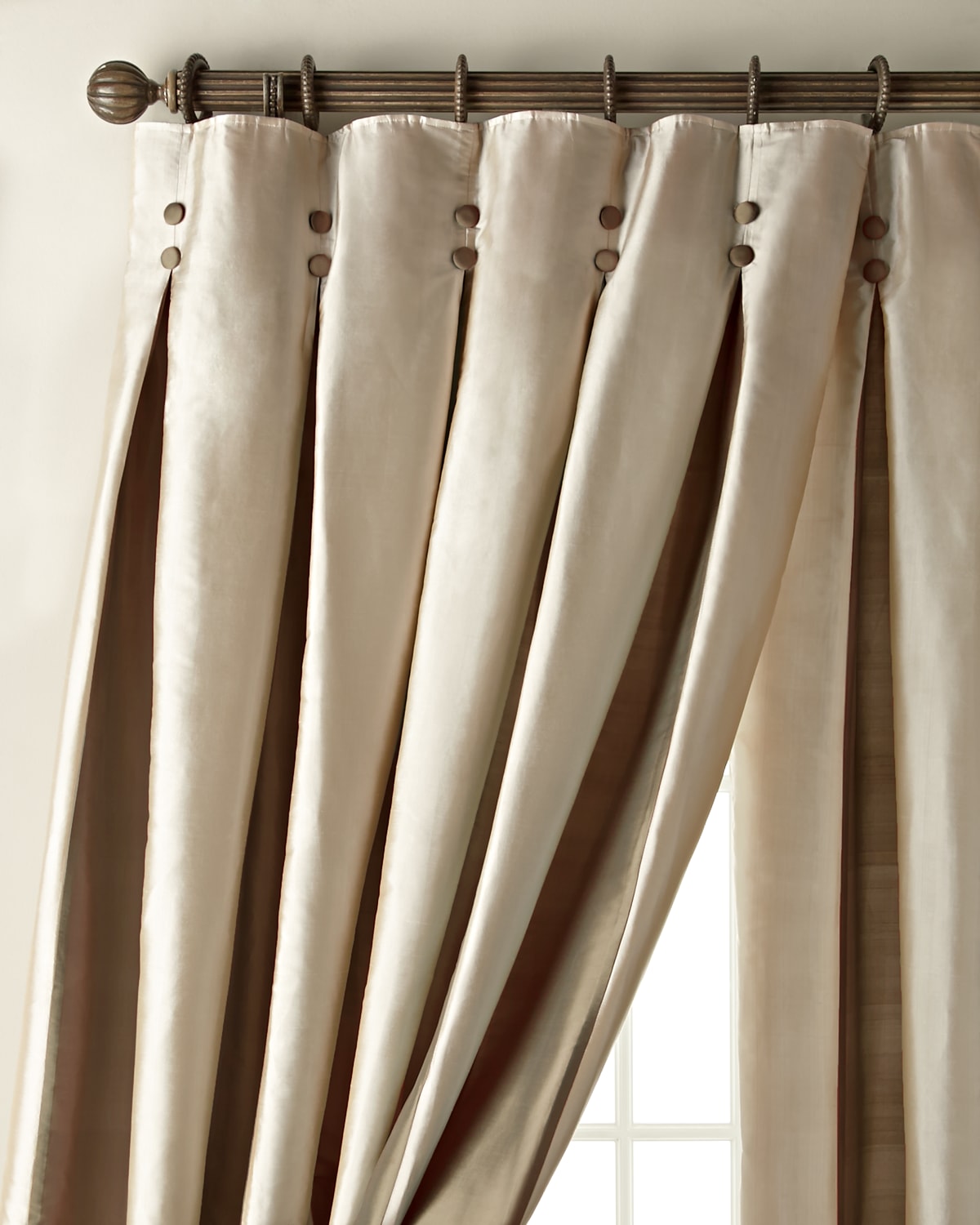 Amity Home Each 96"l Inverted Pleat Curtain In Cream/gold