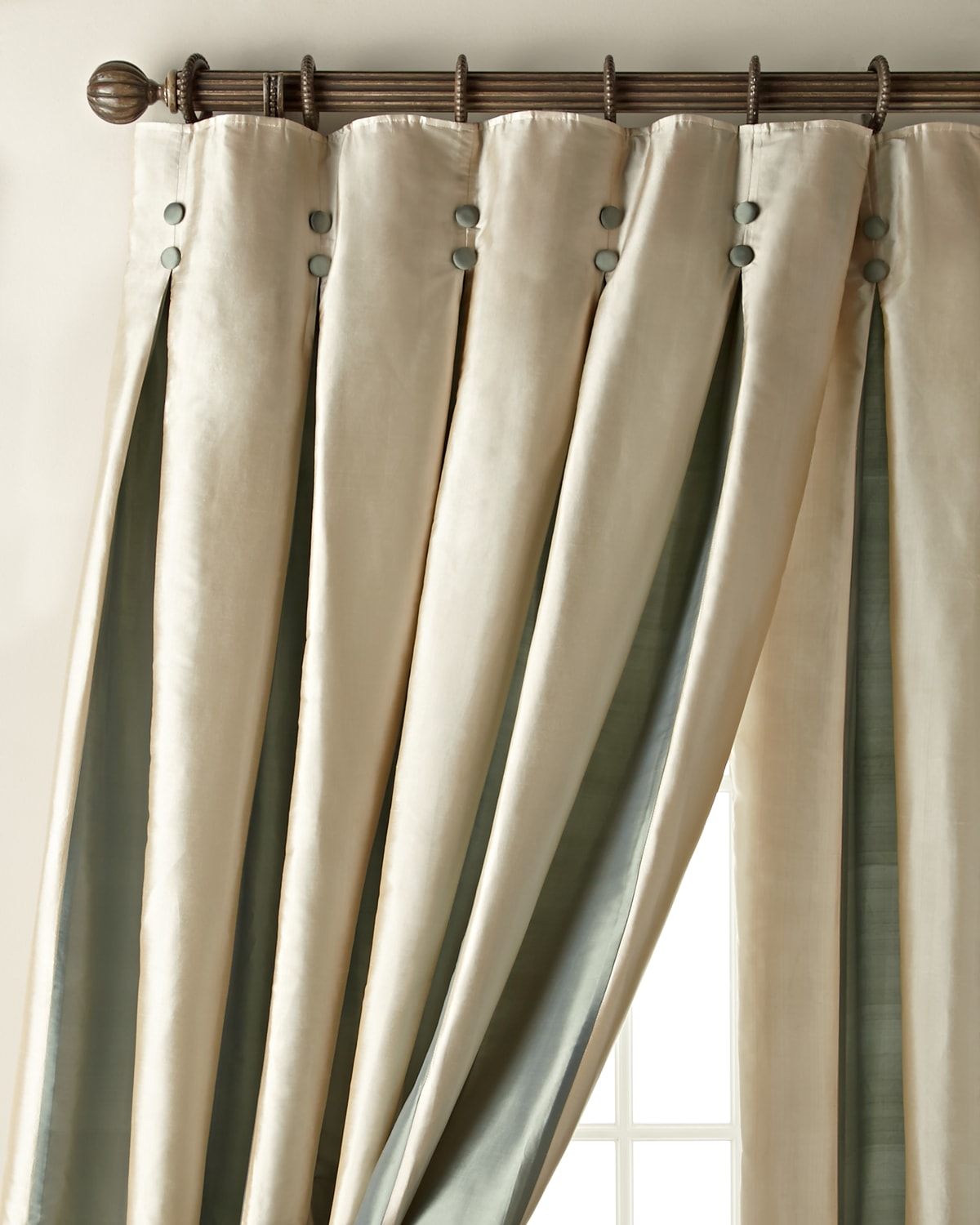 Amity Home Each 96"l Inverted Pleat Curtain In Cream/blue