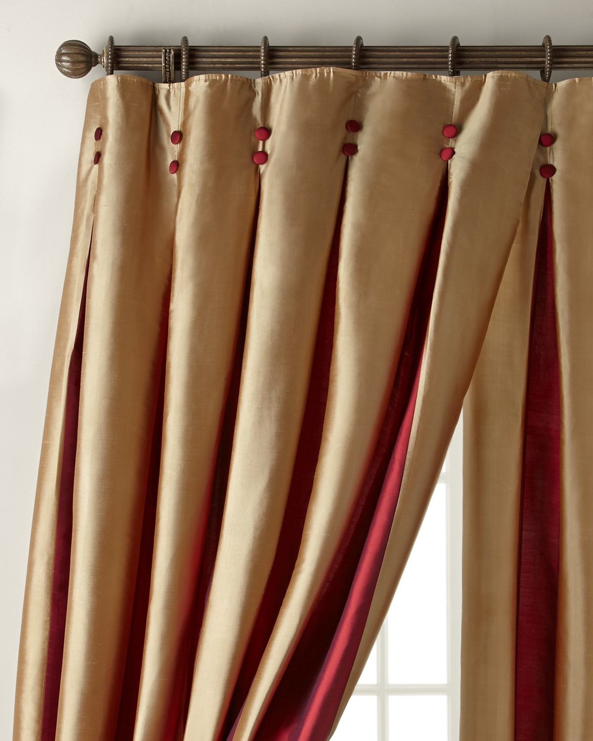 Amity Home Each 96"l Inverted Pleat Curtain In Almond/red