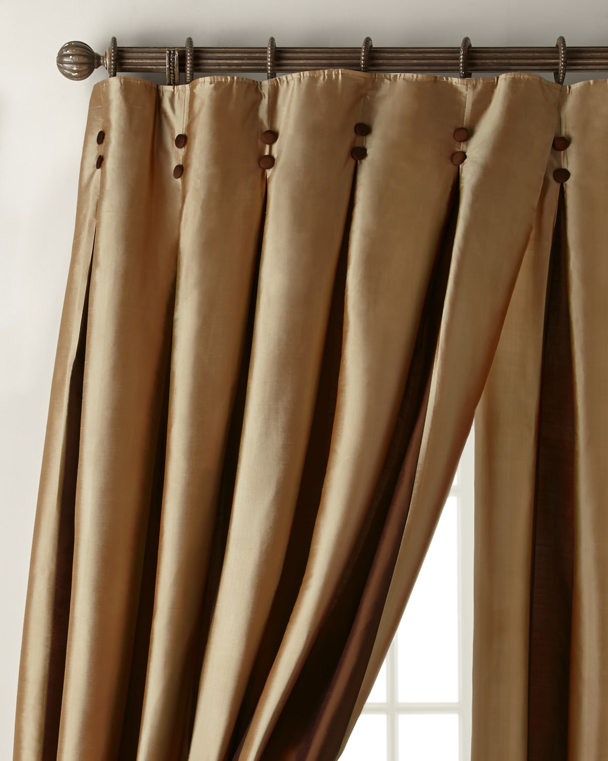 Amity Home Each 96"l Inverted Pleat Curtain In Chocolate/gold