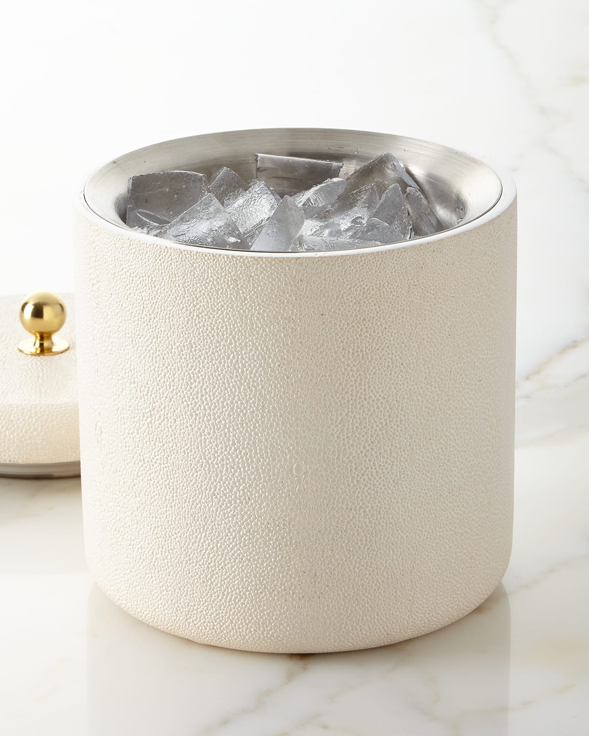 Aerin Shagreen Lidded Ice Bucket In Cream