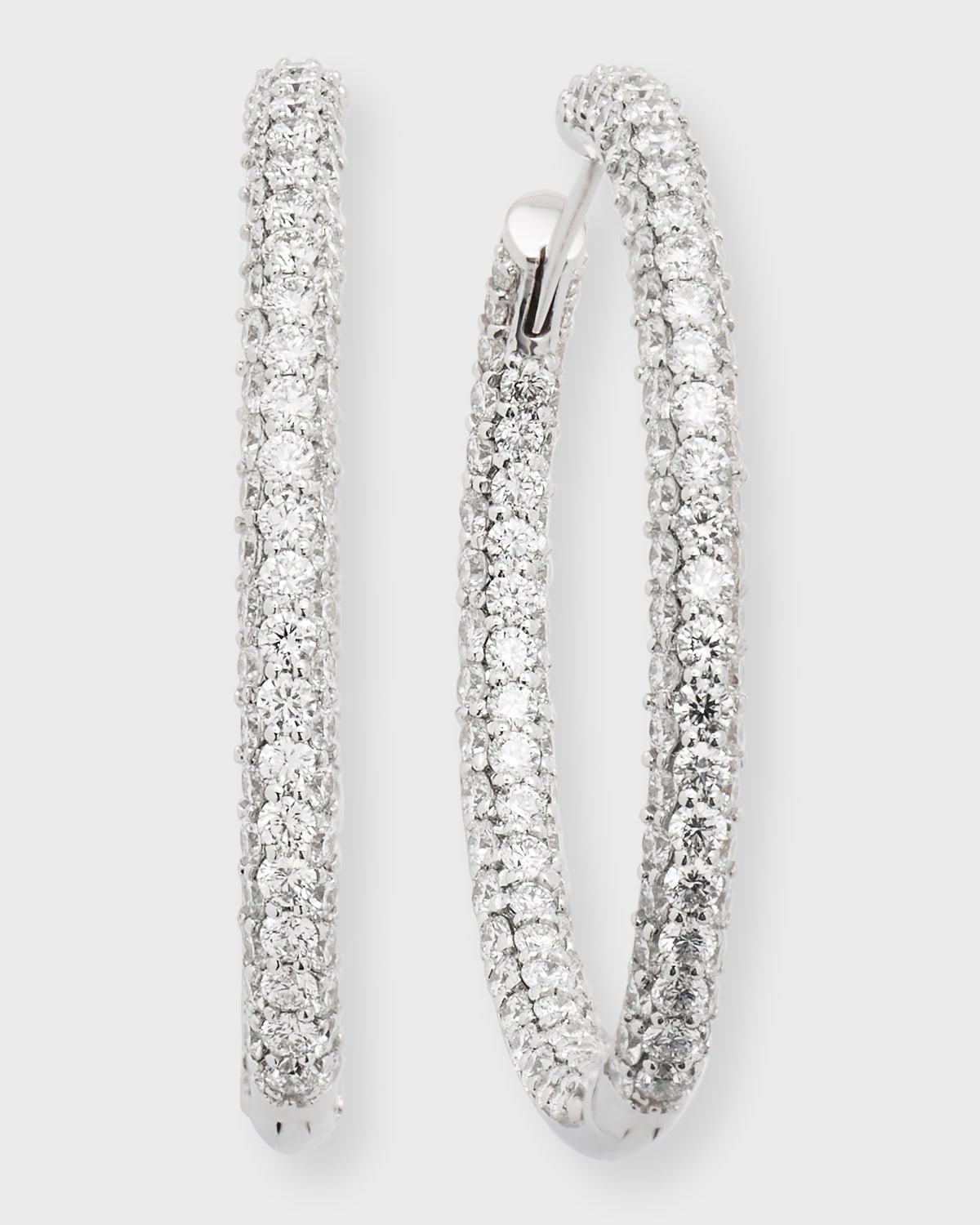 NM Diamond Collection Pave Diamond Hoop Earrings