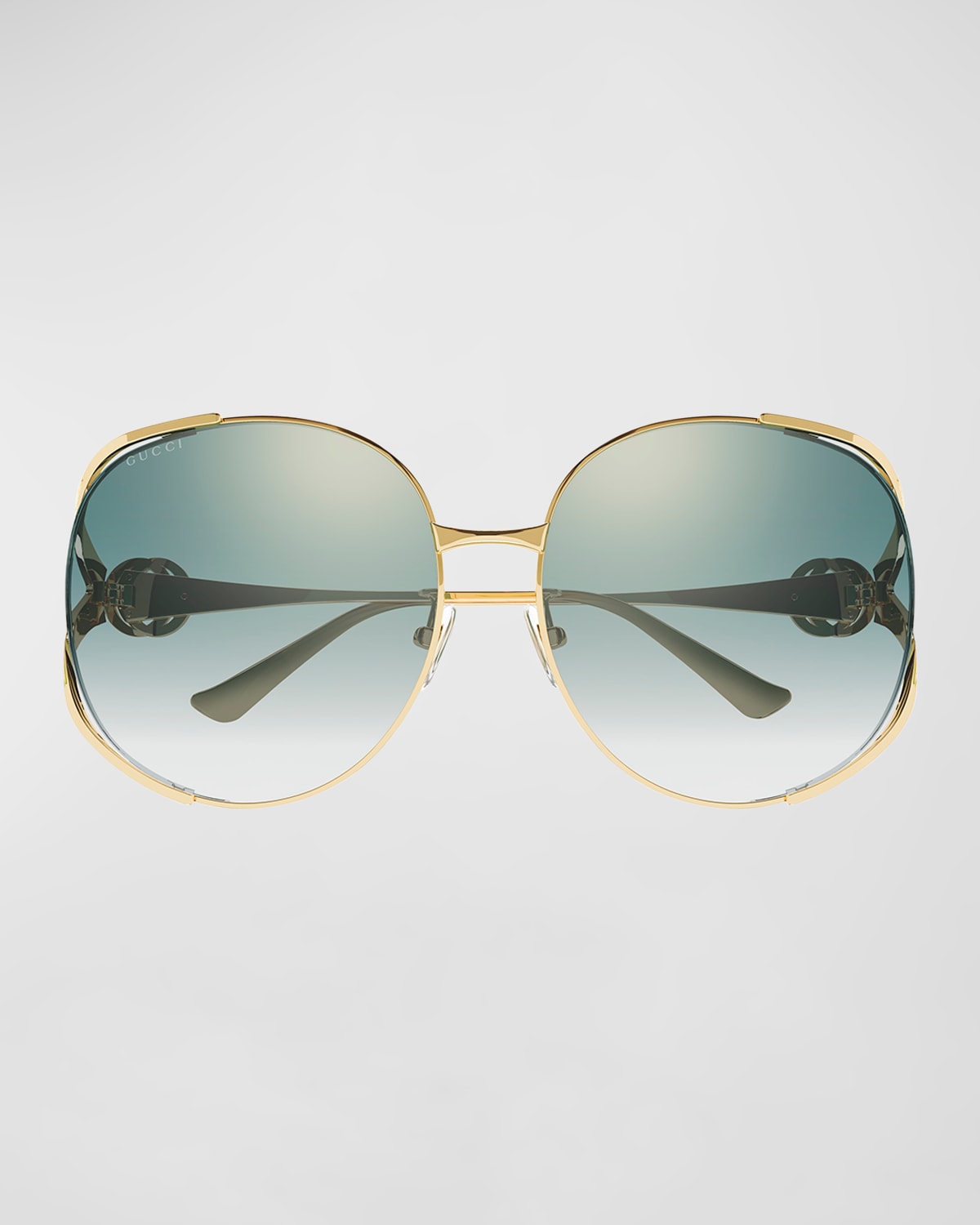 Gucci Oversized Oval Gg Sunglasses In 006 Shiny Endura