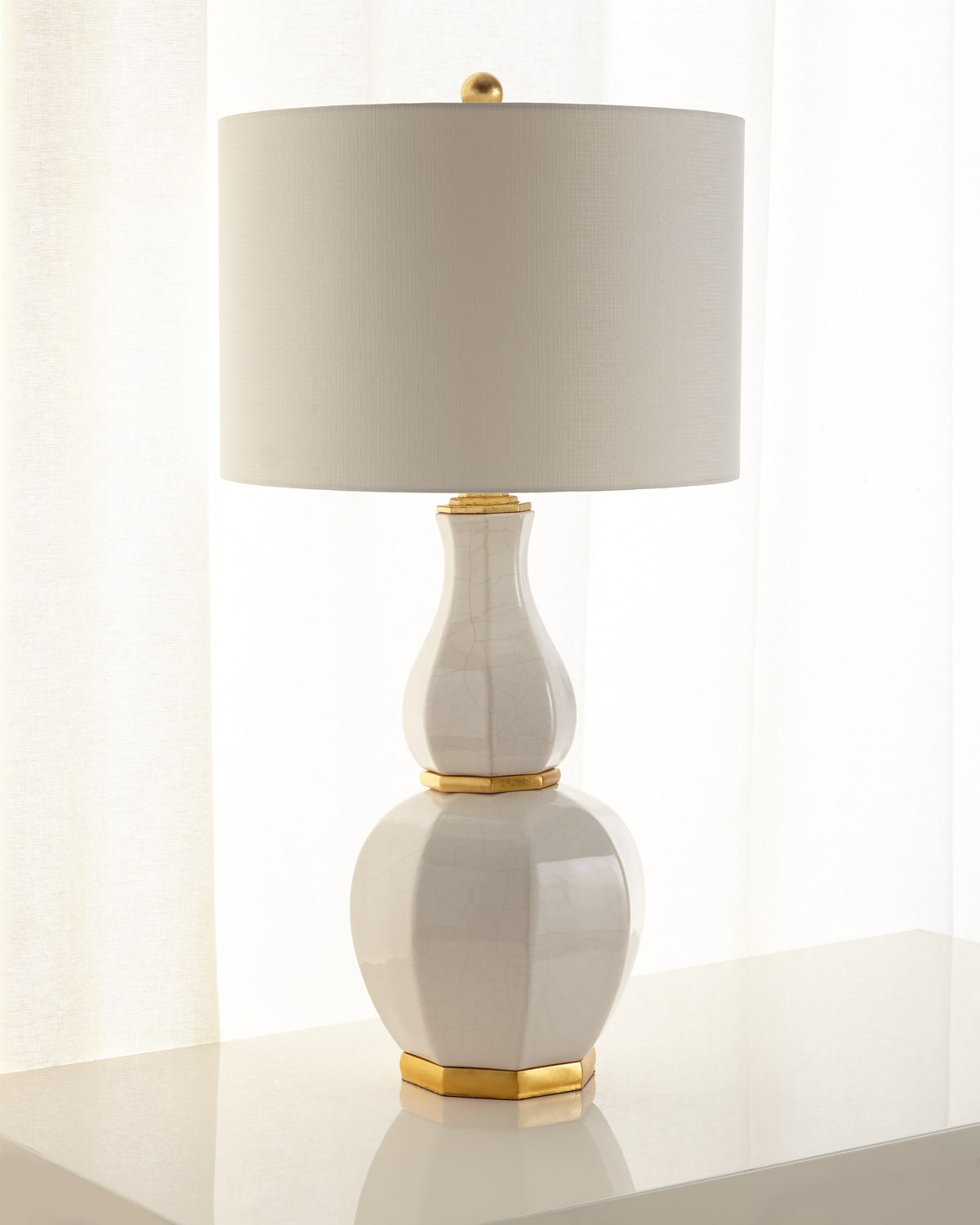 Shop John-richard Collection Luminous Ginger Jar Table Lamp In White