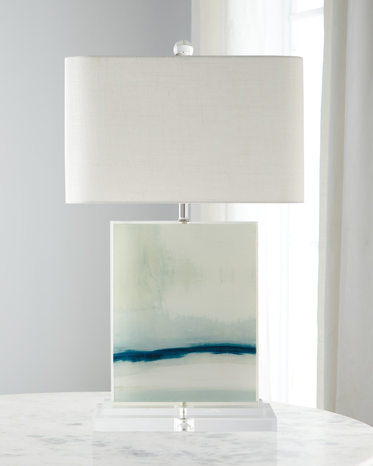 John-richard Collection Enigma Printed Canvas Table Lamp In Multi