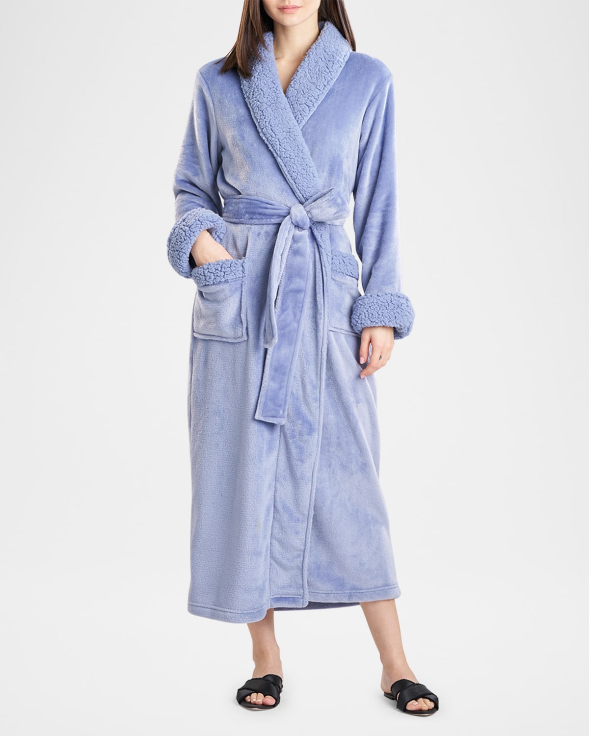 Natori Plush Robe In Ocean Storm