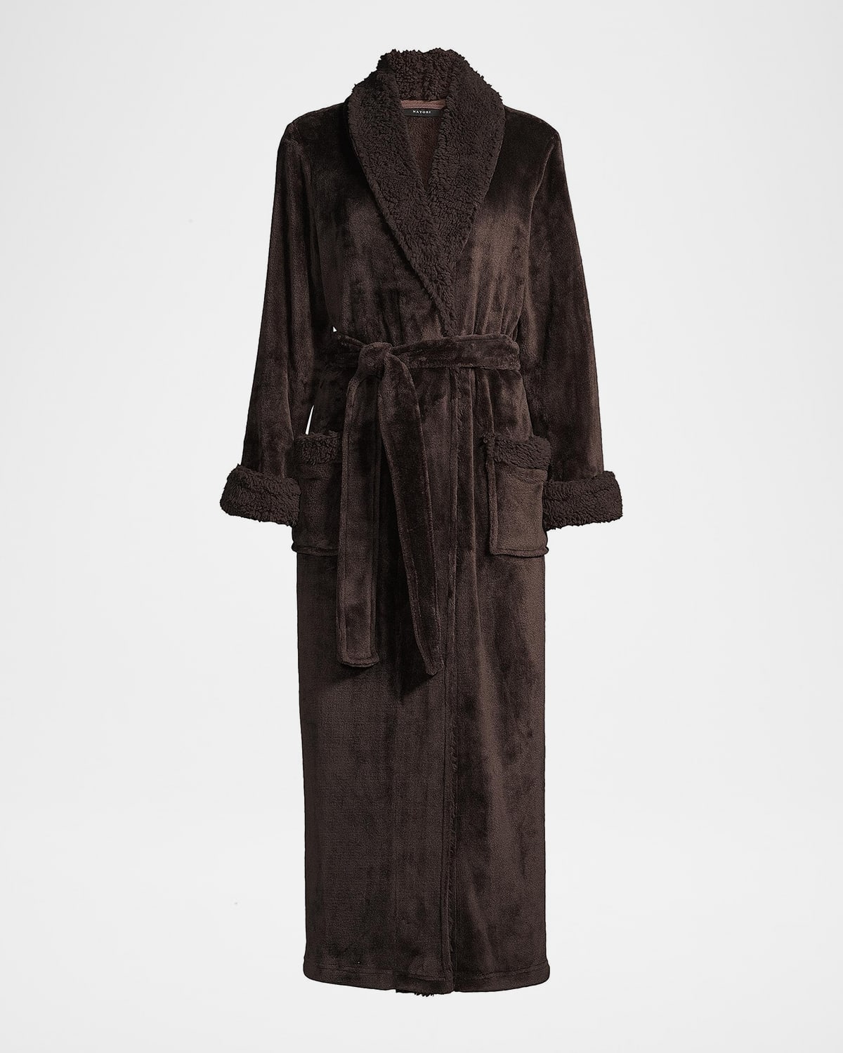 Natori Long Plush Robe In Blue