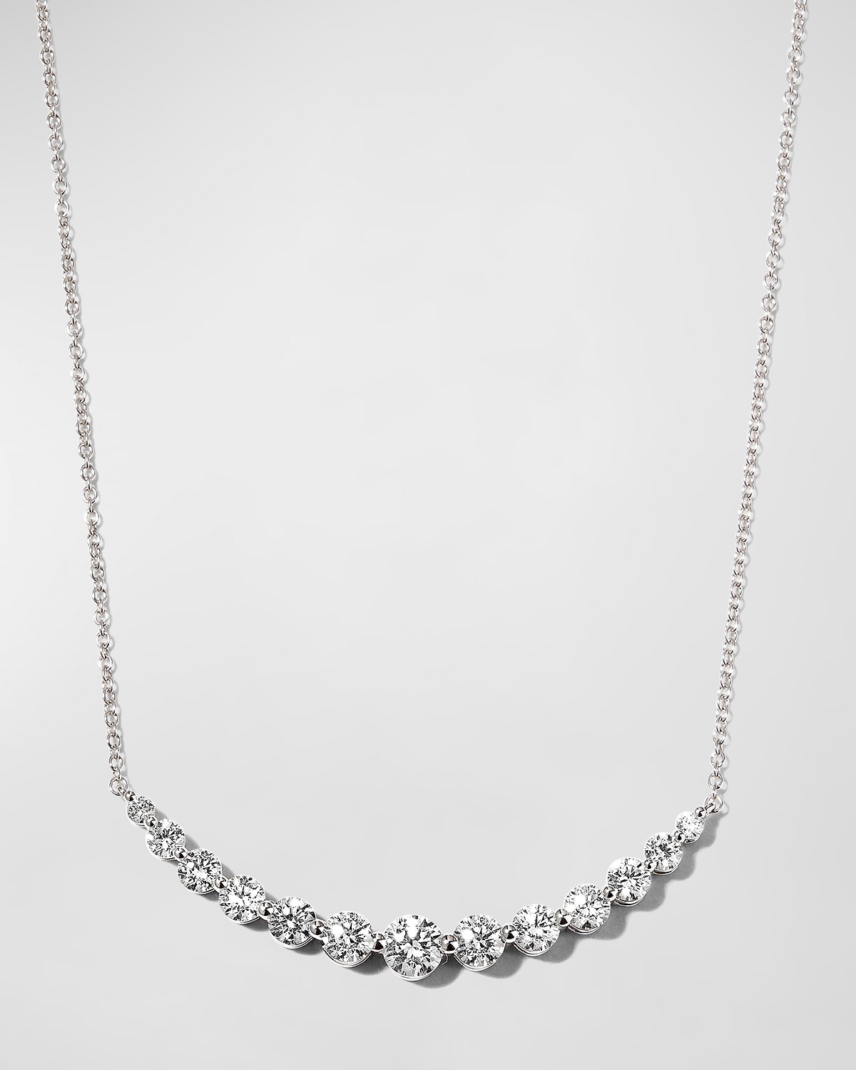 Memoire 18k White Gold Diamond Smile Necklace, 2tcw