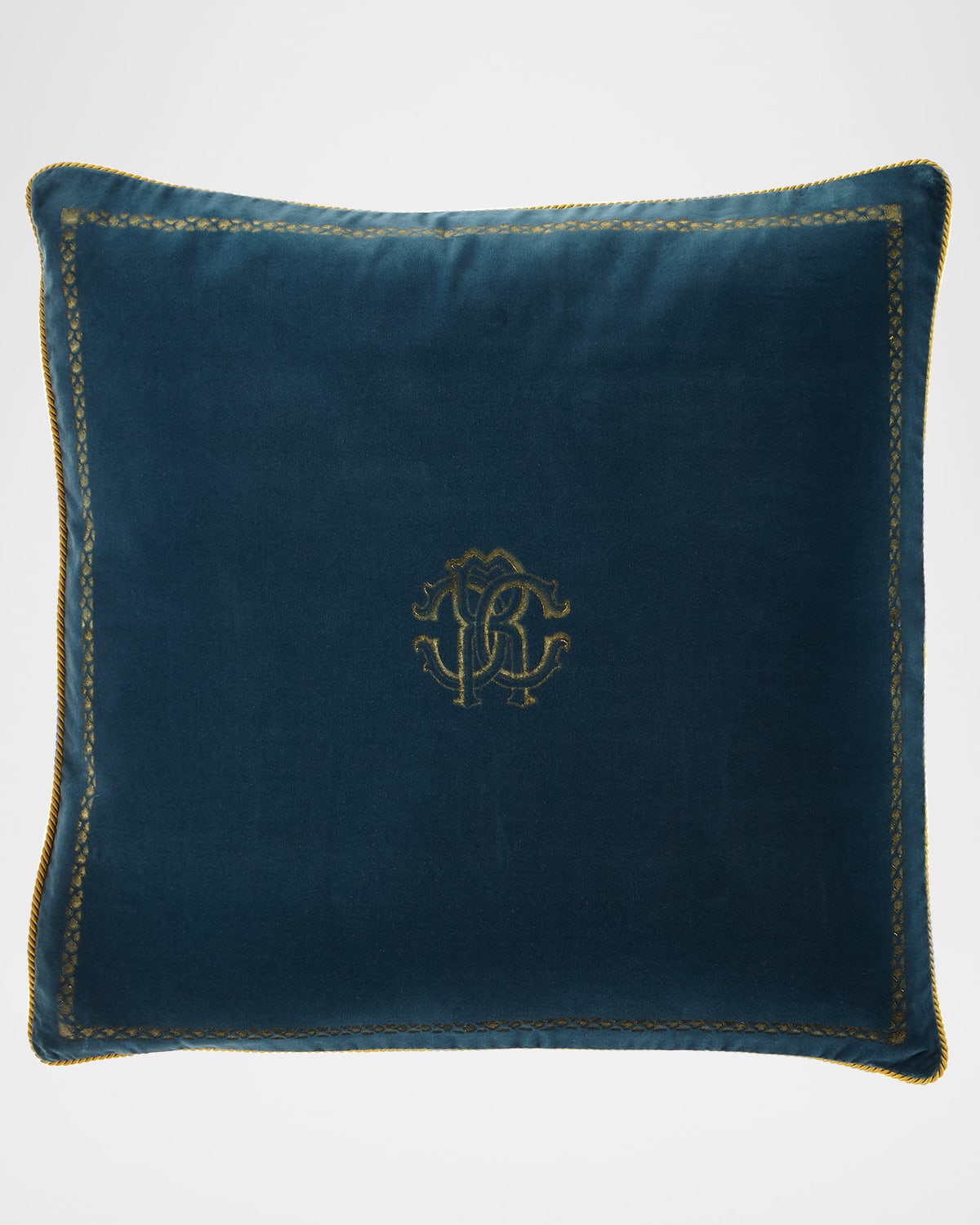 Shop Roberto Cavalli Venezia Cushion, 27"sq. In Petrol Blue