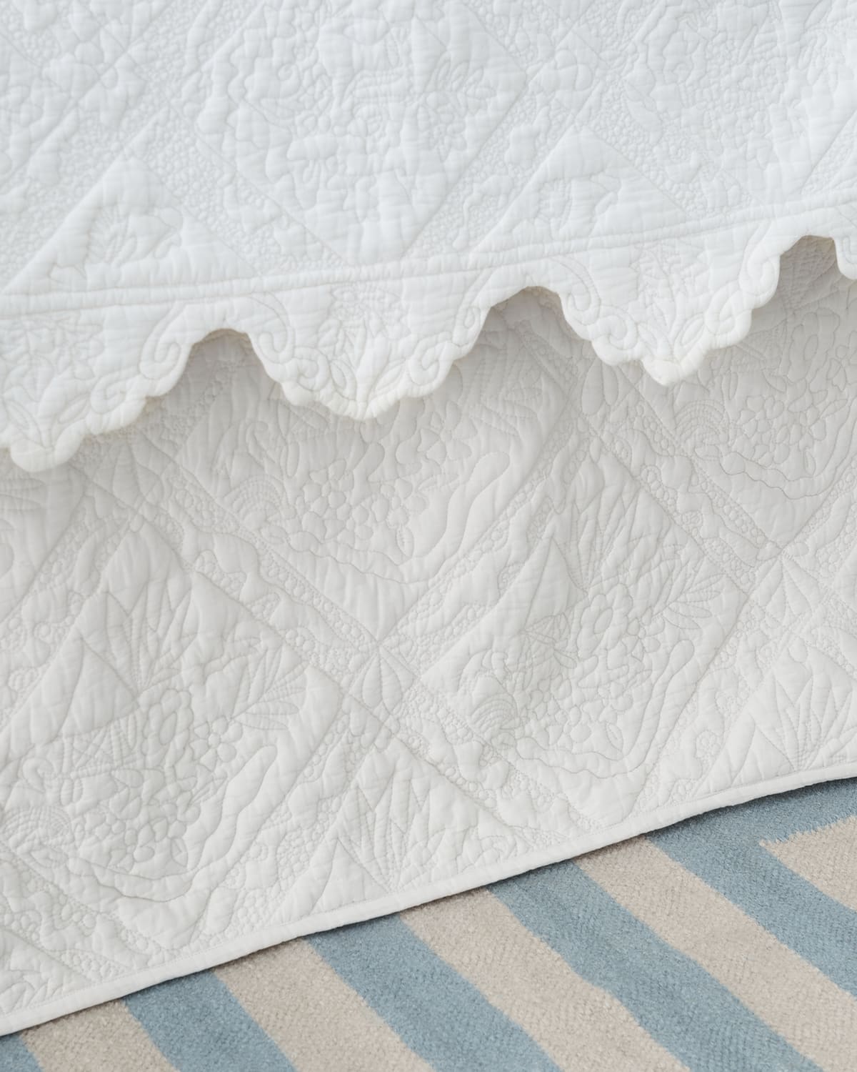 Amity Home King Zella Quilted Dust Skirt In White