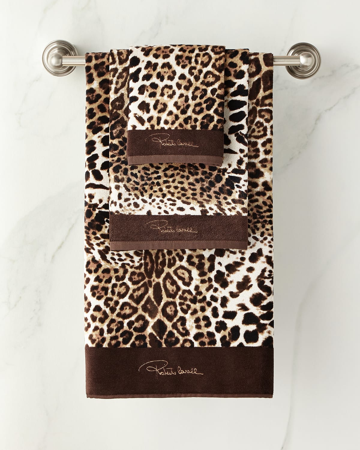 Roberto Cavalli Bravo Guest Towel In Brown