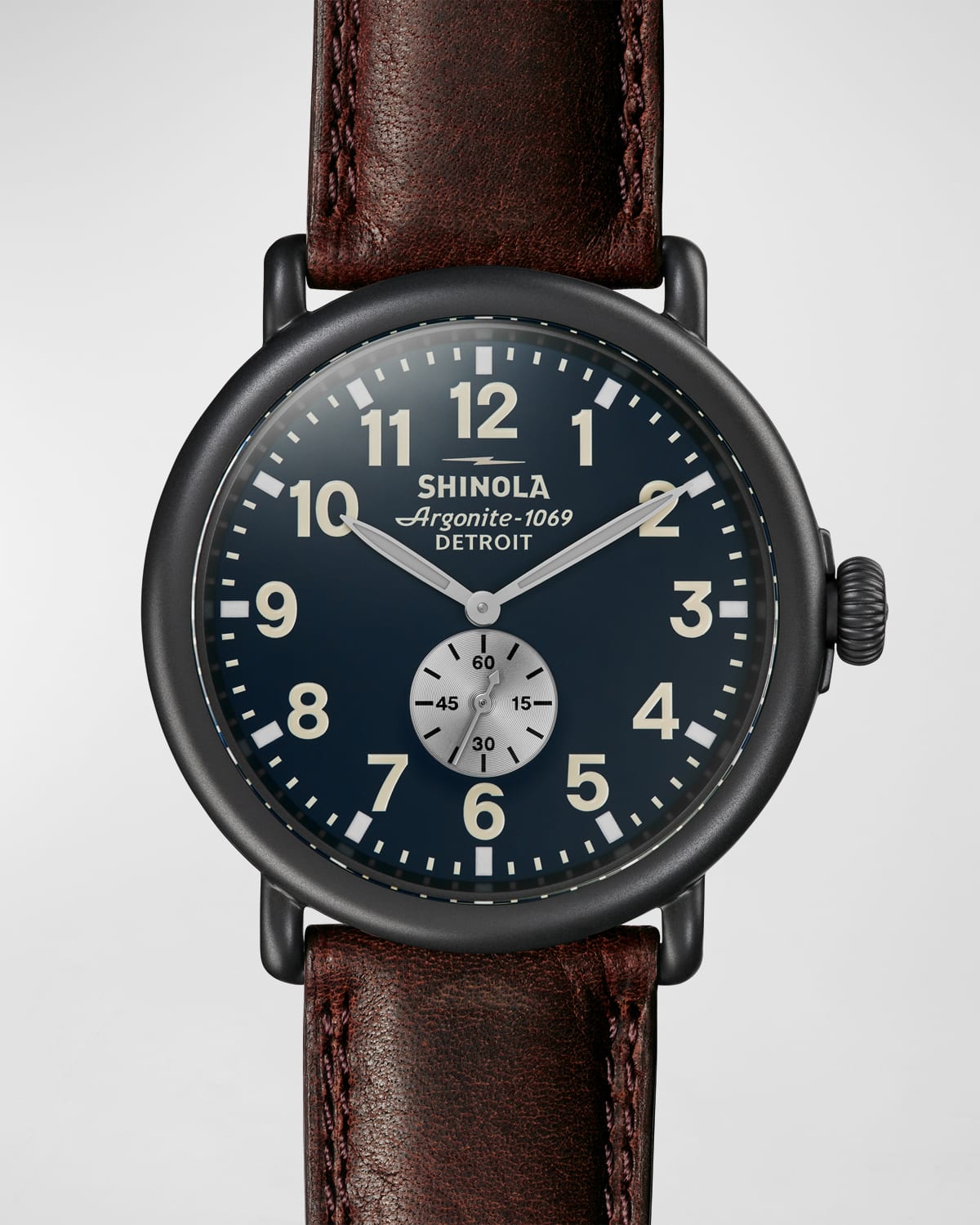 Shinola Men's Runwell 47mm Watch With Brown Leather Strap