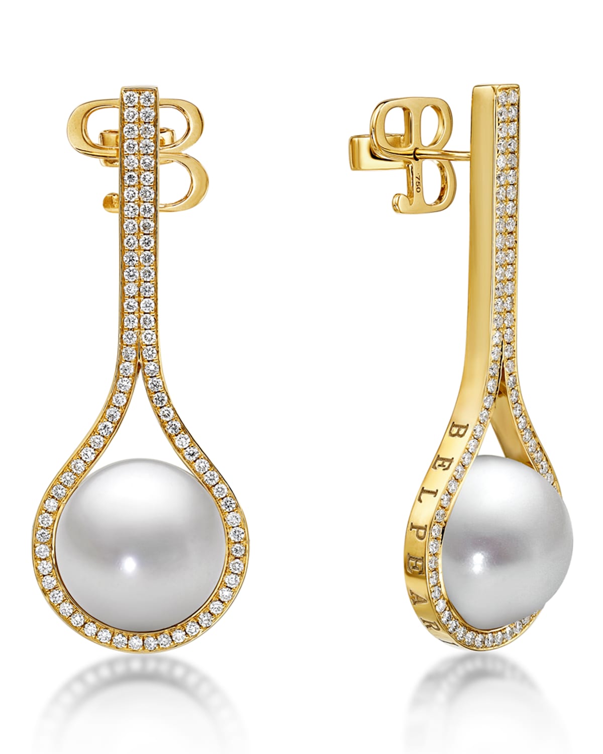 Belpearl Kobe Drop Pearl & Diamond Earrings