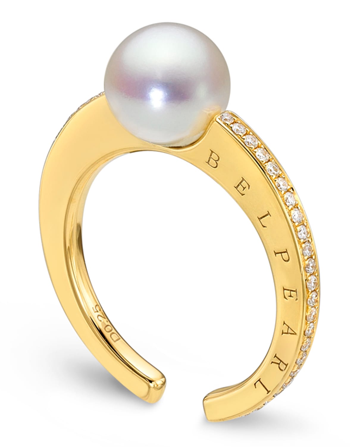 Belpearl Kobe Slim Pearl & Channel-Set Diamond Ring