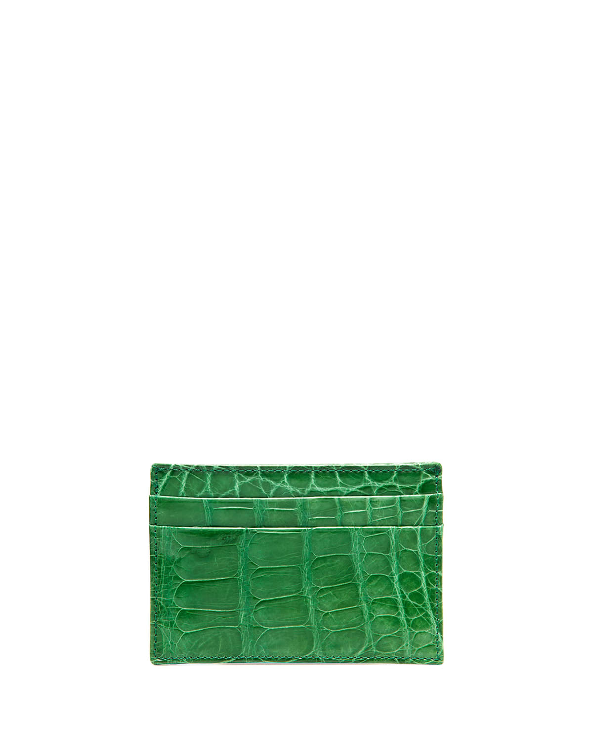 Shop Abas Men's Alligator Card Case In Green
