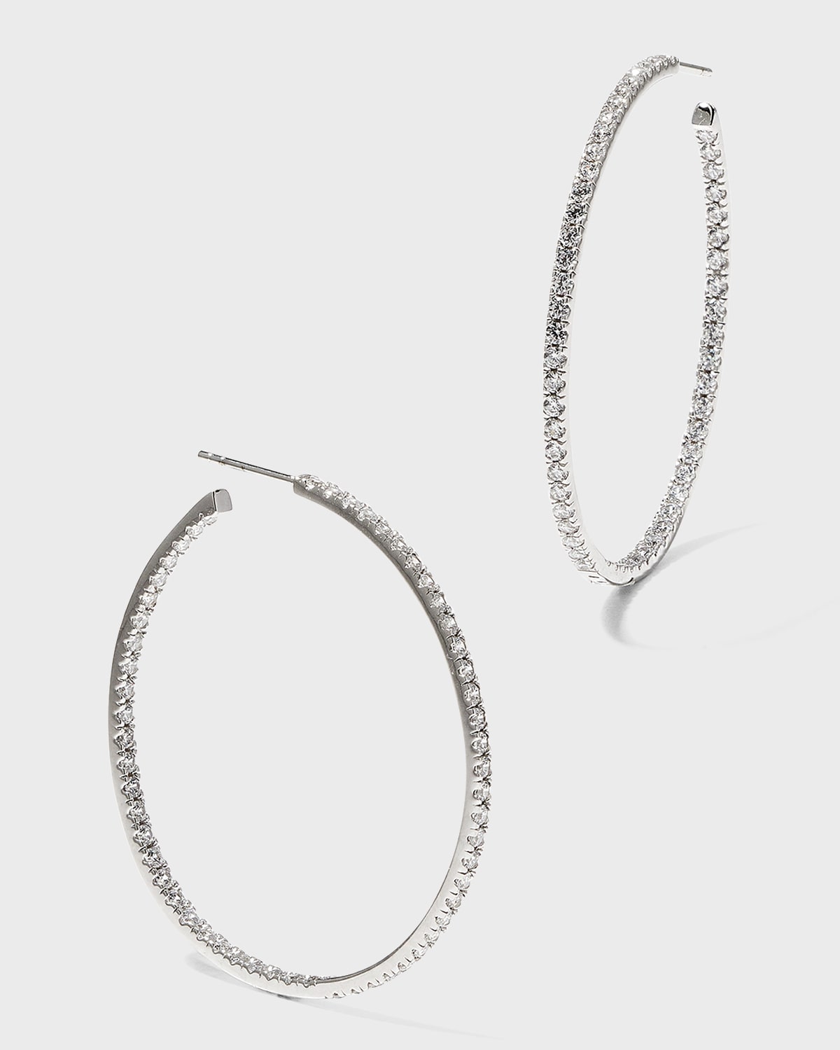 18K Gold-Plated Sterling Silver Cubic Zirconia Hoop Earrings