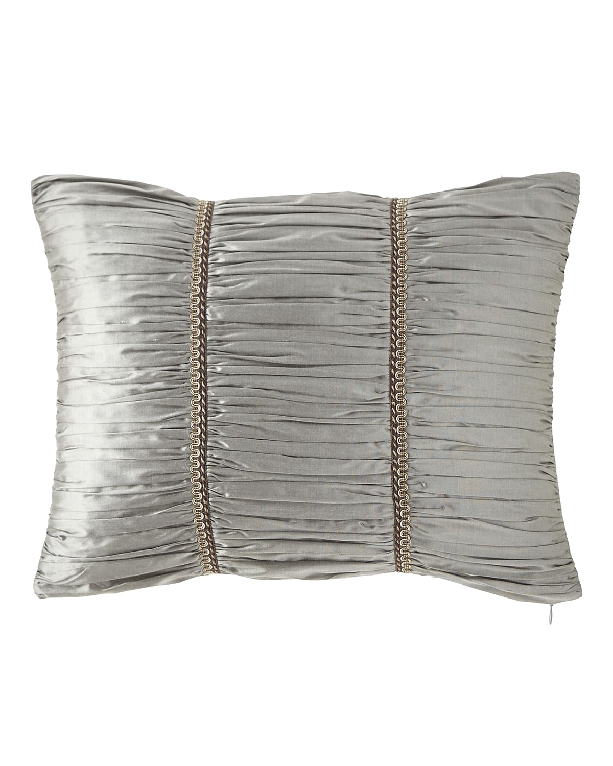 Shop Austin Horn Collection Rockwell Silk Boudoir Pillow, 14" X 20" In Gray