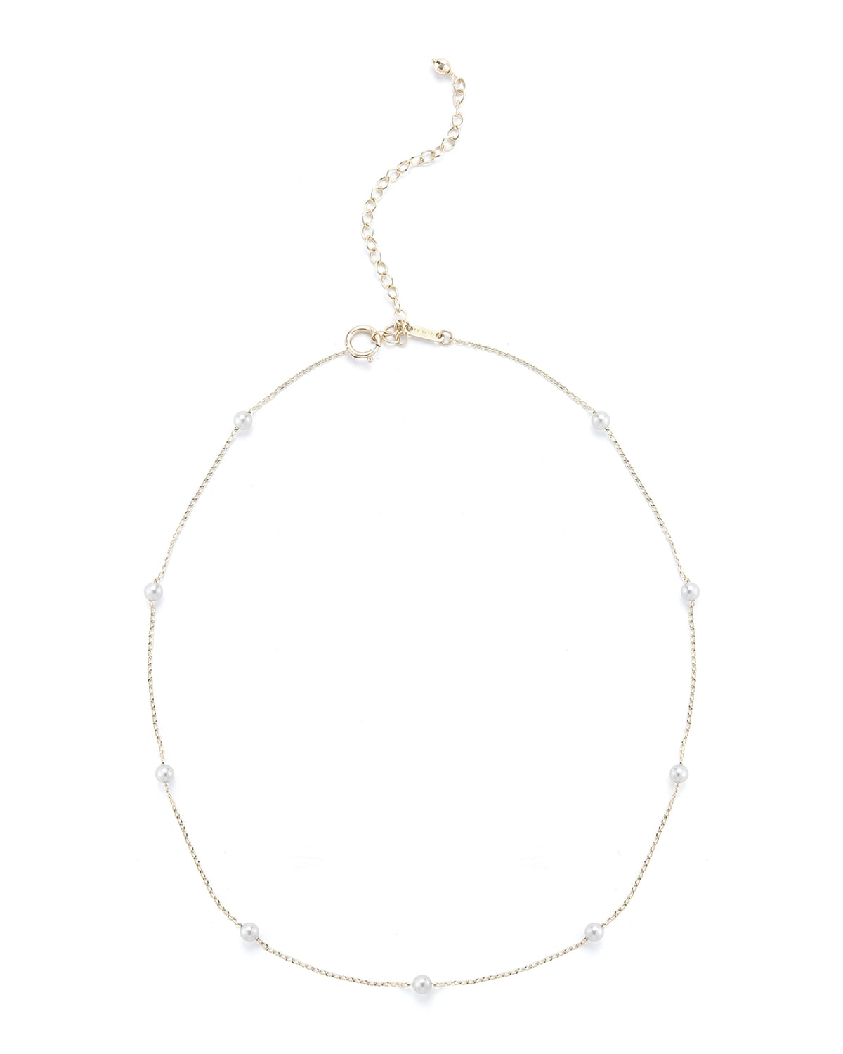 Pearl Station Chain Choker Necklace