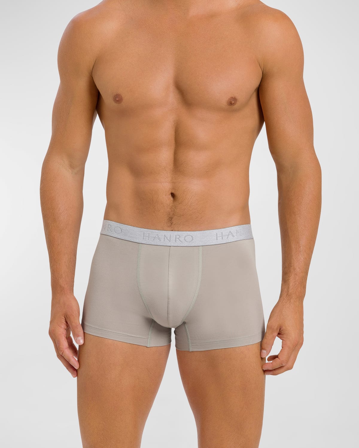 Shop Hanro Men's Cotton Essentials Boxer Briefs 2-pack In Grey