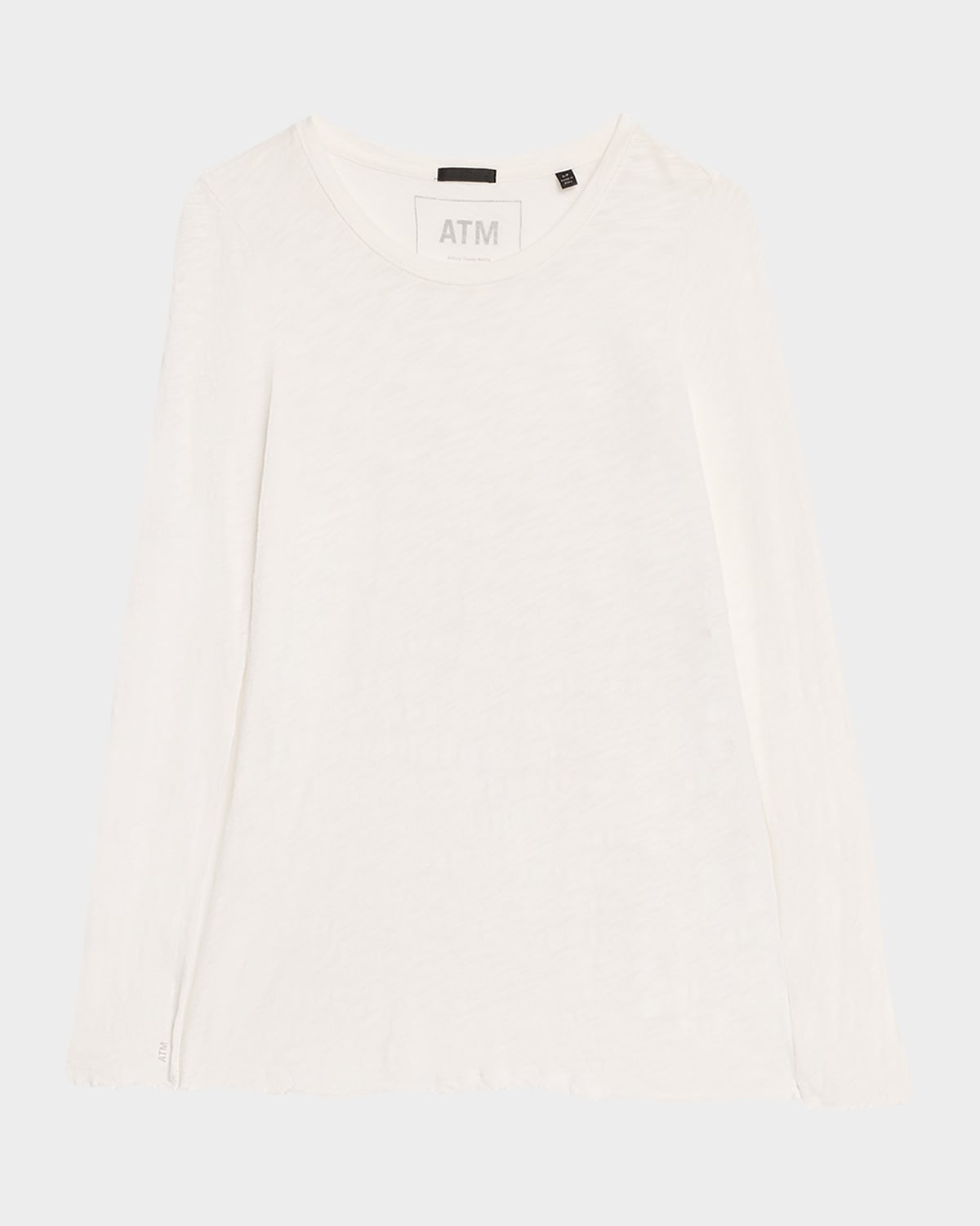 Atm Anthony Thomas Melillo Long-sleeve Destroyed Wash Tee In White