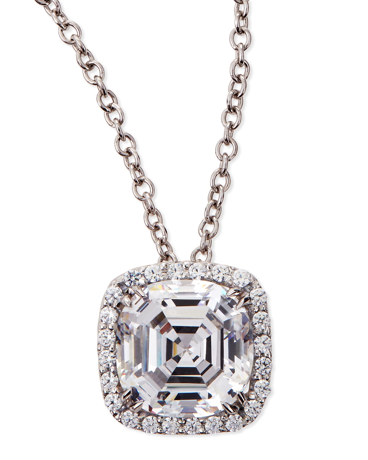 Fantasia By Deserio 6.75 Tcw Asscher Cut Cubic Zirconia Pendant Necklace