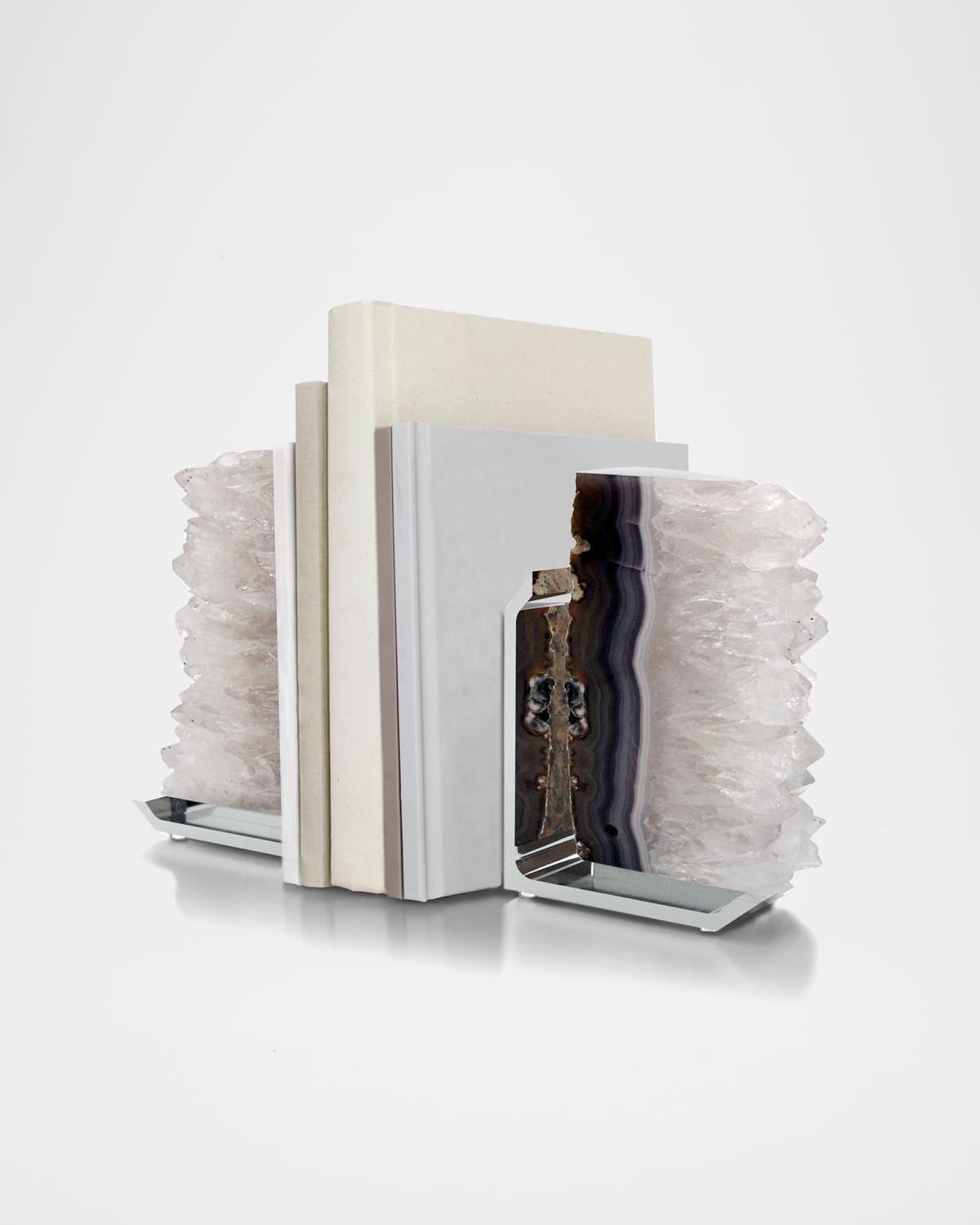 Anna New York Fim Agate Druzy Bookends In Natural Druze