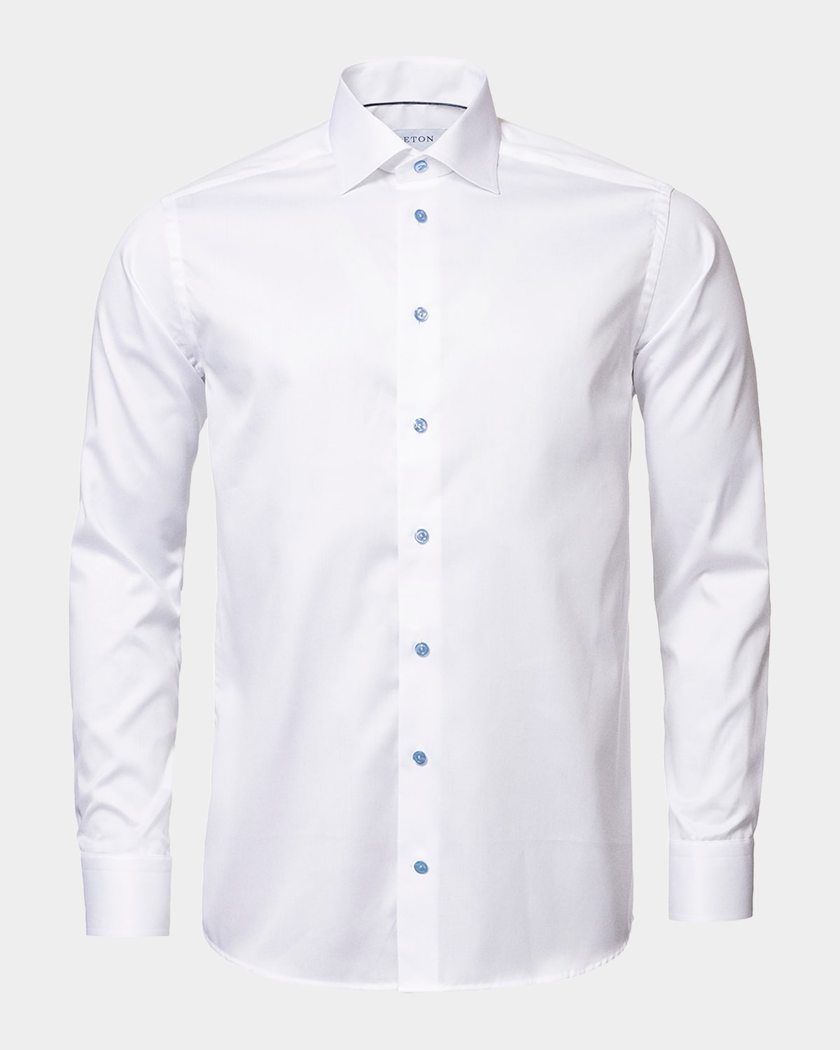 Contemporary Fit Twill Shirt with Blue Buttons