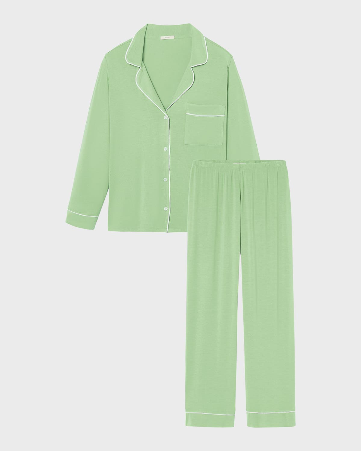 Eberjey Gisele Jersey Knit Pajamas In Pistachio/ivory