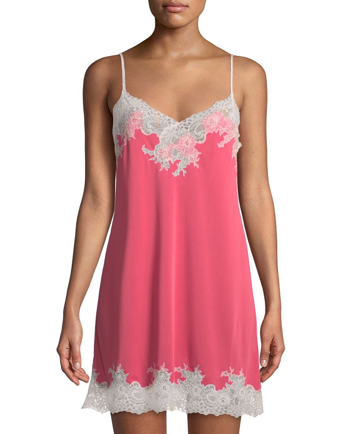 Natori Enchant Lace-trim Chemise In Blush Pink Lace