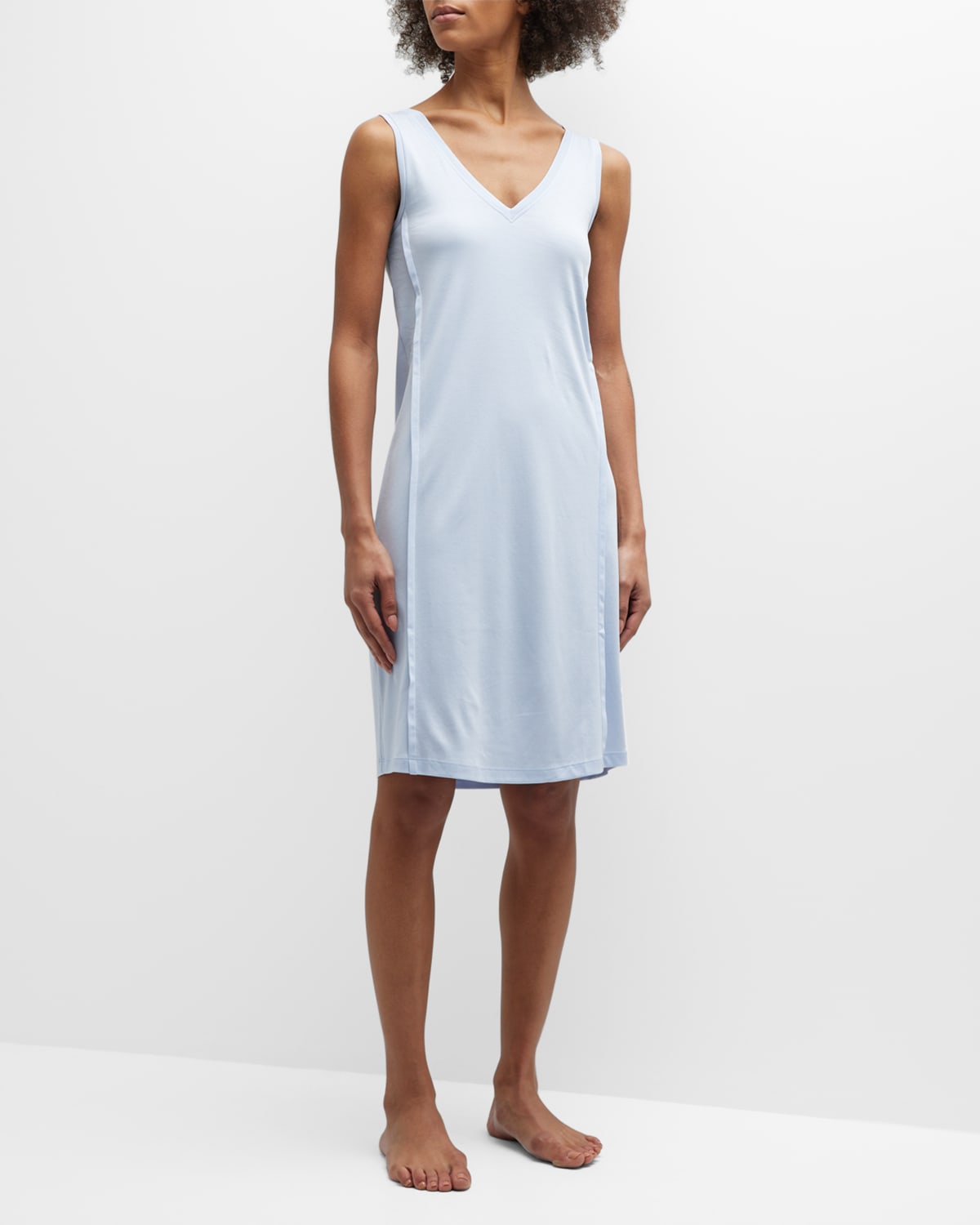 Shop Hanro Pure Essence Sleeveless Nightgown In Blue