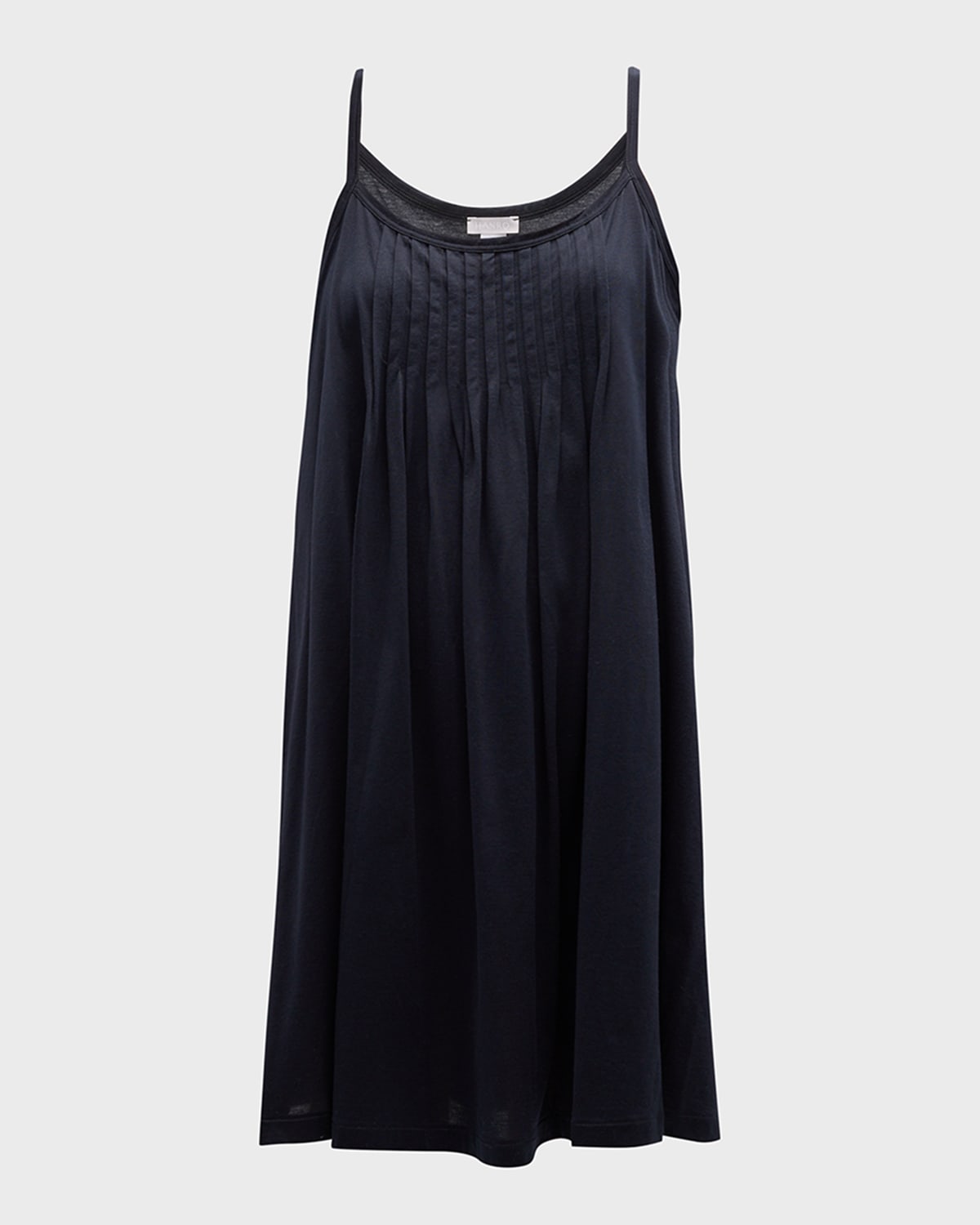 Hanro Juliet Pleated Cotton-jersey Nightdress In Black
