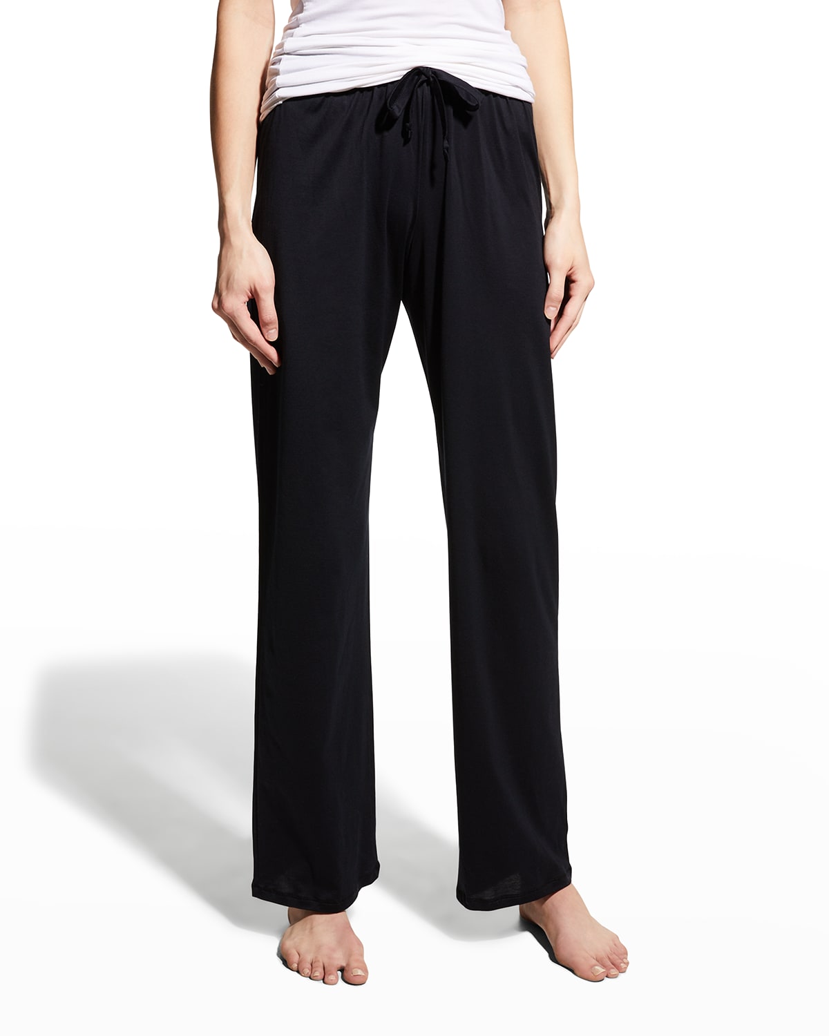 Hanro Cotton Deluxe Drawstring Lounge Pants In Black