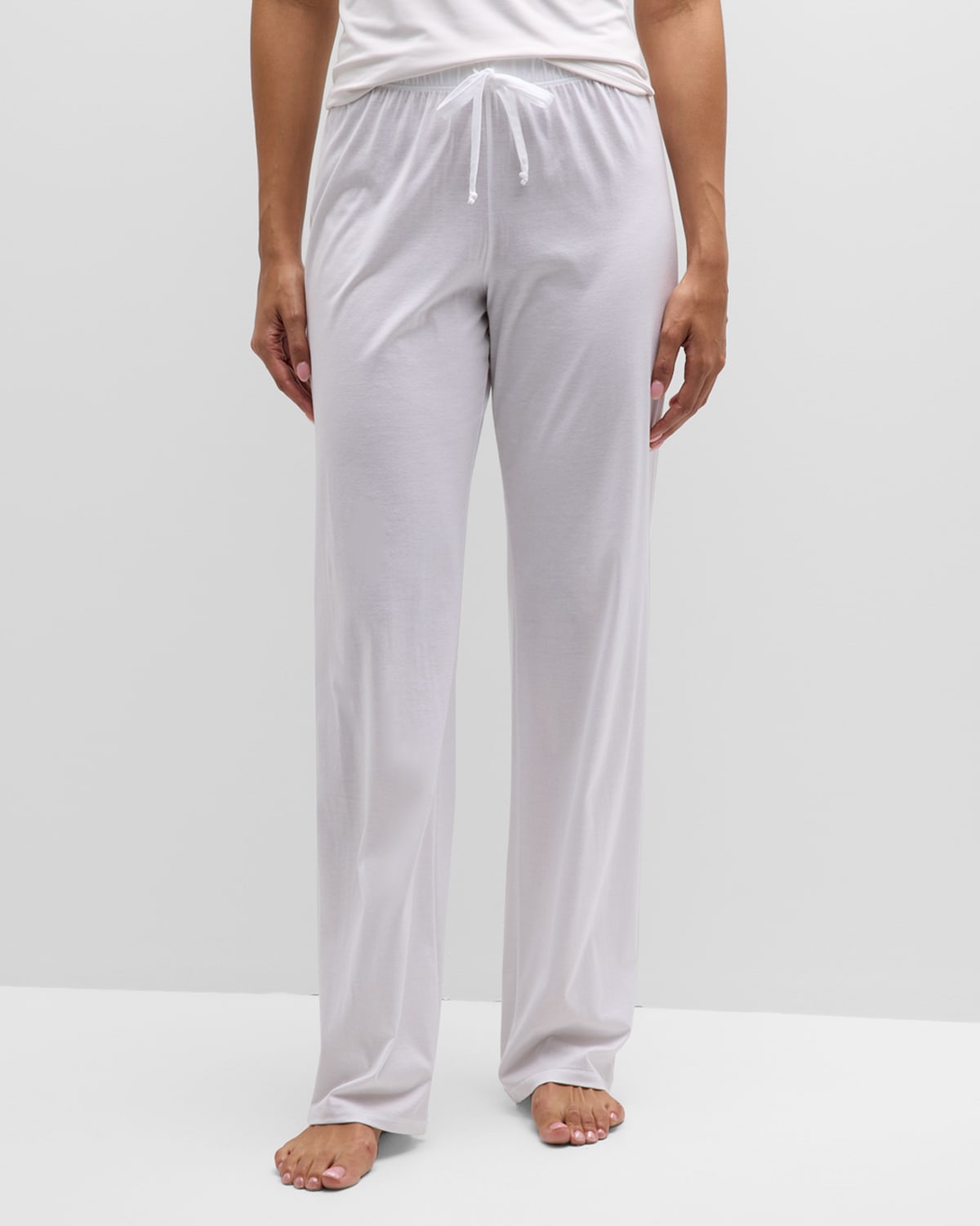 Hanro Cotton Deluxe Drawstring Lounge Pants In White