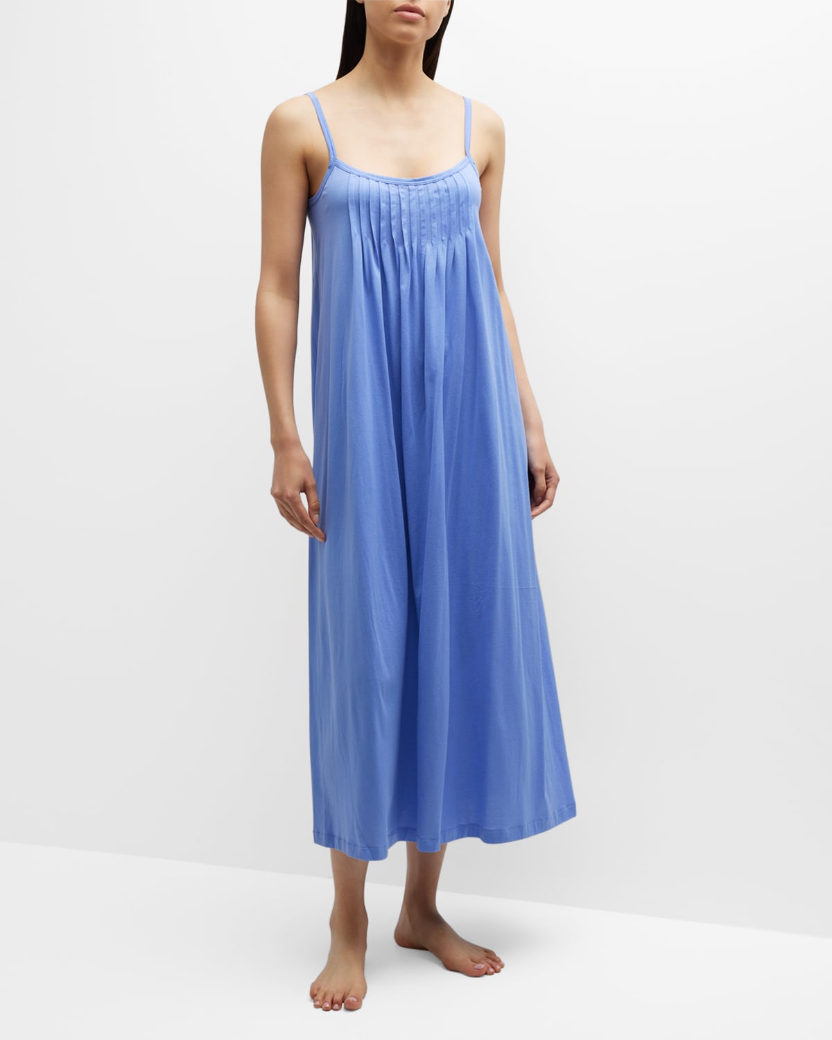 Hanro Womens Gemstone Blue Juliet Trapeze Cotton-jersey Nightdress