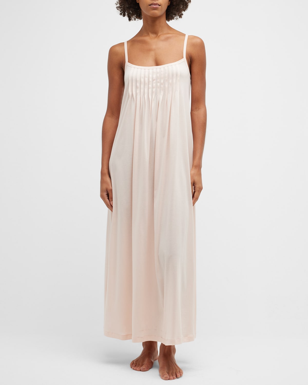 Hanro Juliet Pleat Neck Cotton Nightgown