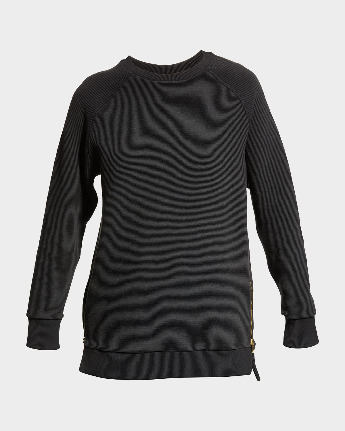 Shop Varley Manning Raglan Pullover Sweatshirt In Black Rib