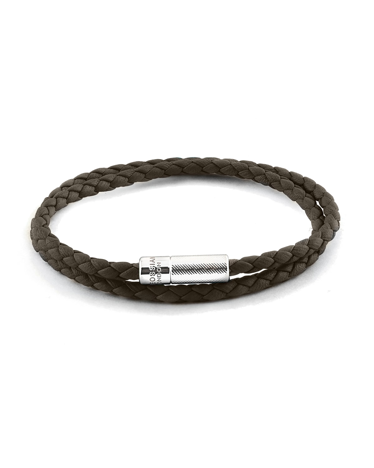 Men's Braided Leather Double-Wrap Bracelet