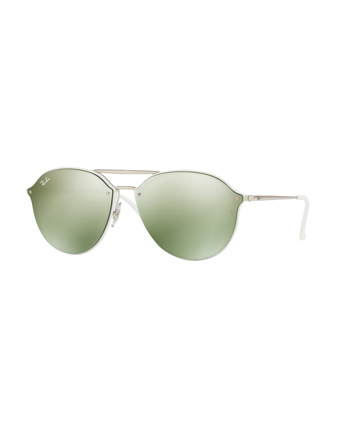 Ray Ban Round Gradient Mirrored Sunglasses In White