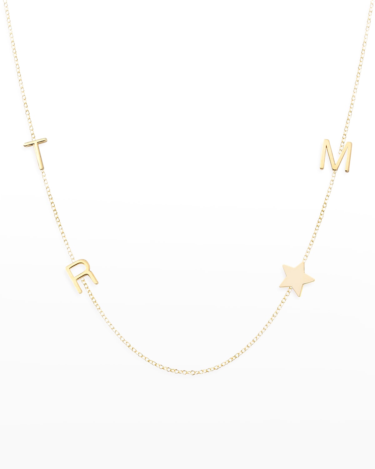 Personalized Mini Three-Letter & Star Pendant Necklace