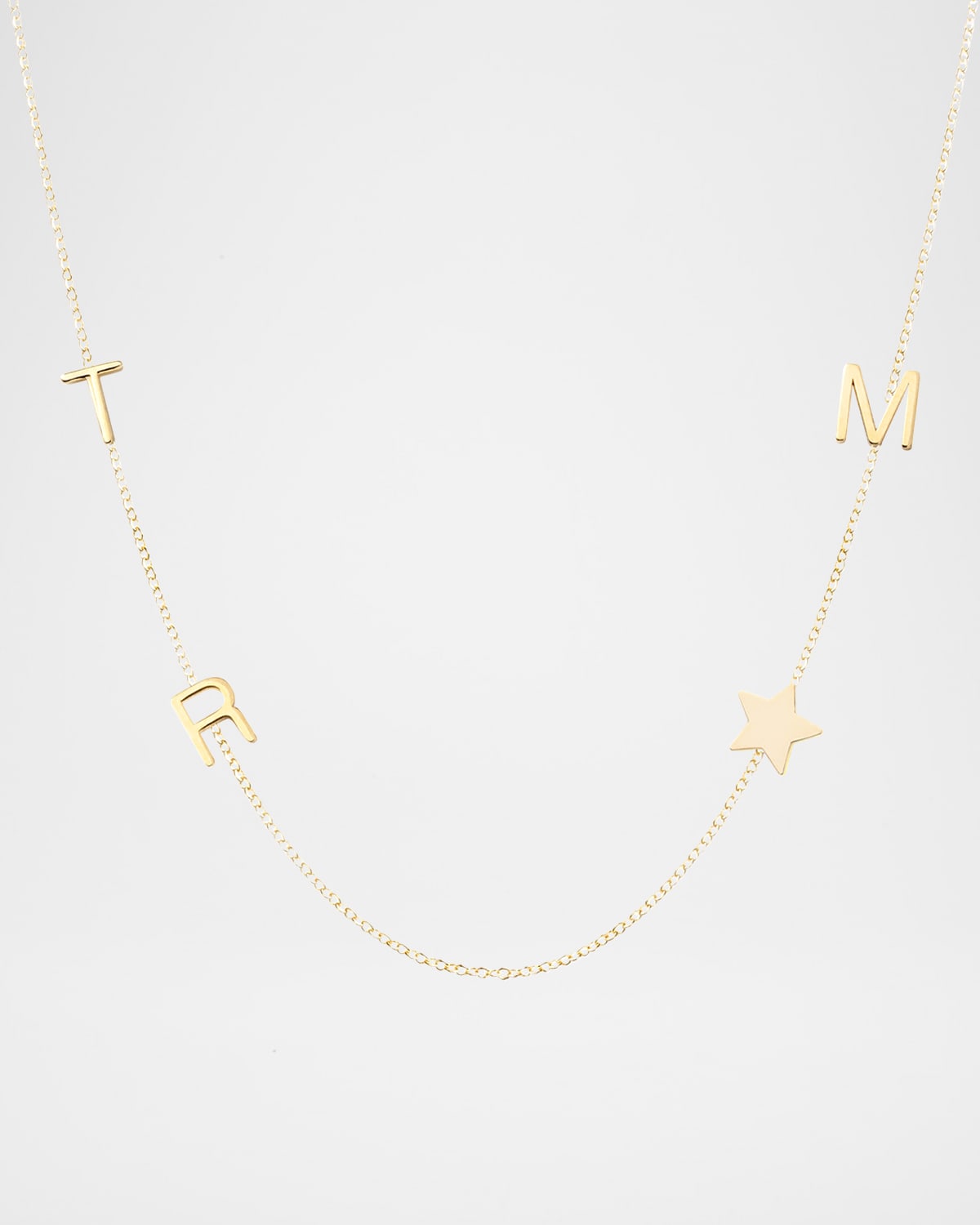 Maya Brenner Designs Personalized Mini Three-Letter & Star Pendant Necklace
