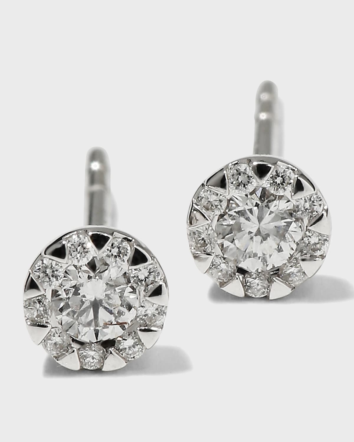 Memoire 18k White Gold Diamond Bouquet Stud Earrings