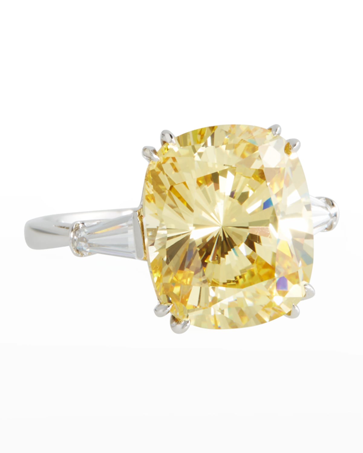 Canary Cubic Zirconia Cushion Ring, 8.75 TCW