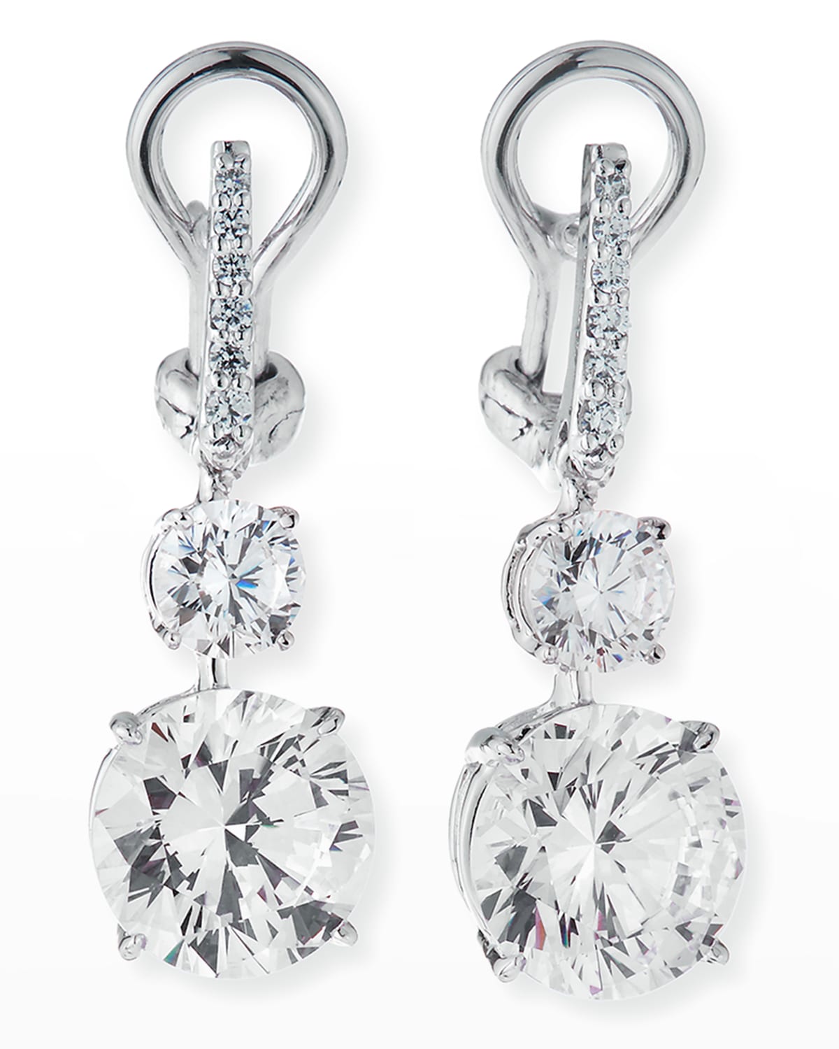 10.0 TCW Canary/Clear Cubic Zirconia Drop Earrings