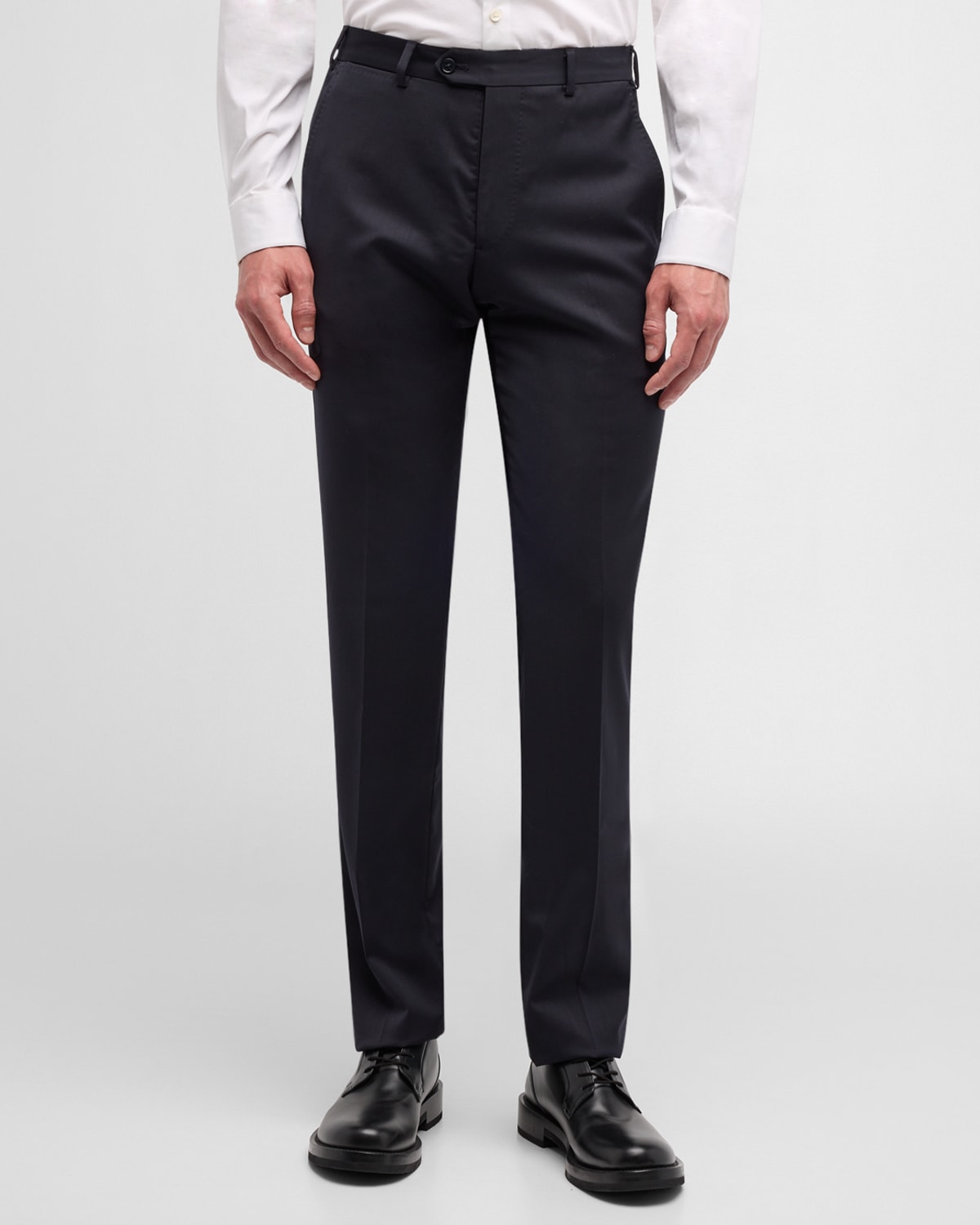 Basic Flat-Front Wool Trousers