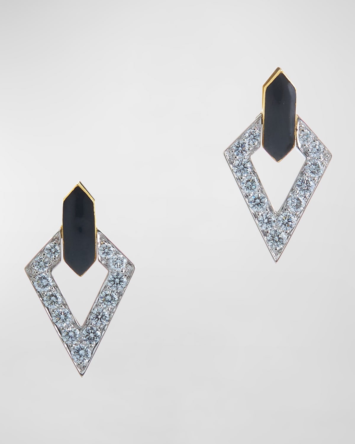 Geometric Diamond Drop Earrings