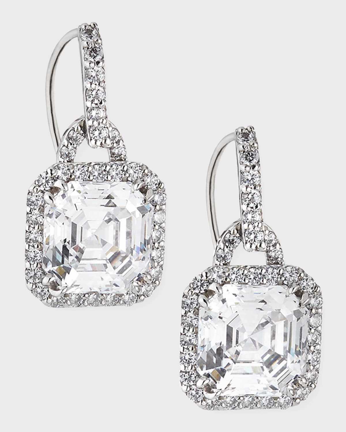 3.5ct Asscher Cut Cubic Zirconia Earrings