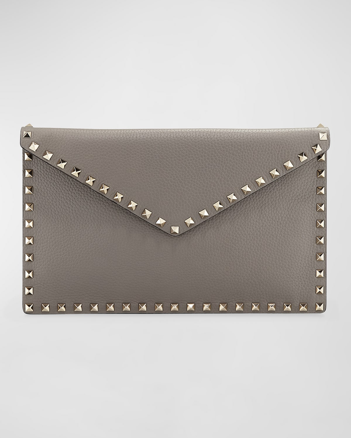 Valentino Garavani Rockstud Large Envelope Clutch Bag In Beige