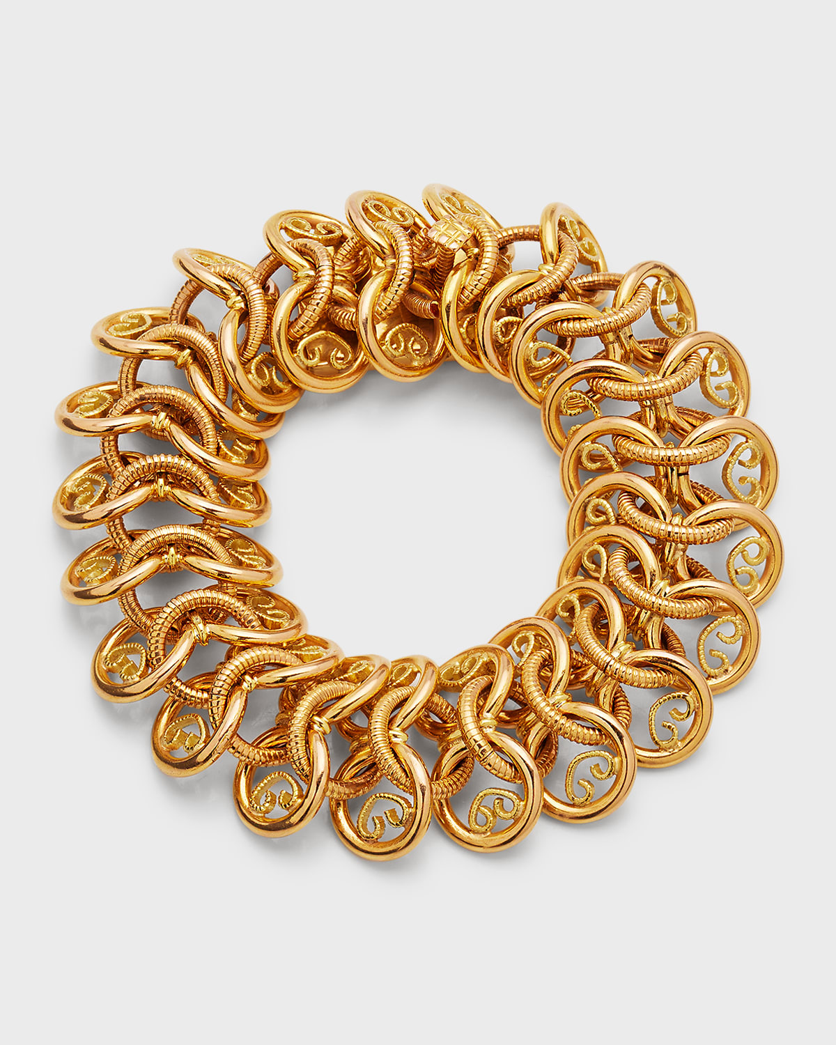 Estate 18K Gold Woven Hollow Link Bracelet